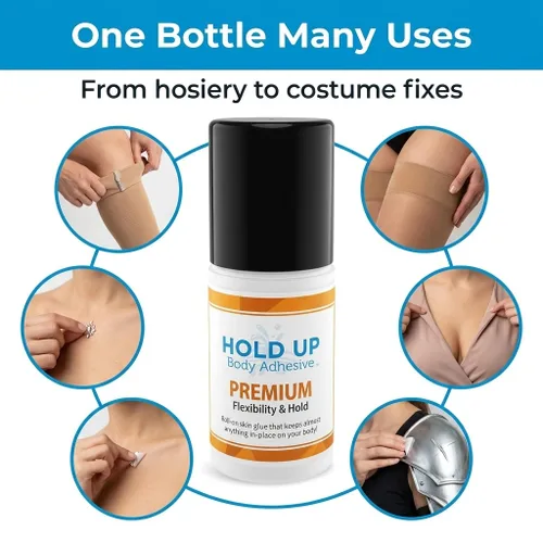 Miniatura 6 de Hold Up Body Adhesive Pegamento aplicador enrollable de alta calidad, pegamento para calcetines de compresión, medias, disfraces, ropa, resistente