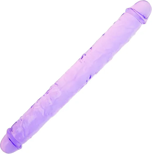 Miniatura 32 de Consolador doble de cristal de 11.8 x 1.37 pulgadas, consolador largo anal realista, suave y flexible, con venas y glande para adultos, juguetes