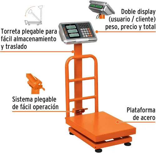 Miniatura 2 de Balanza de plataforma plegable de 220.5 lbs de capacidad.