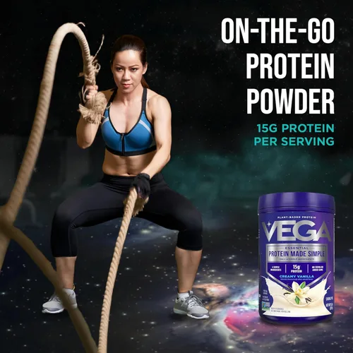 Miniatura 8 de Vega Proteína hecha simple, vainilla, sin estevia vegana a base de plantas en polvo, saludable, sin gluten, proteína de guisante para mujeres