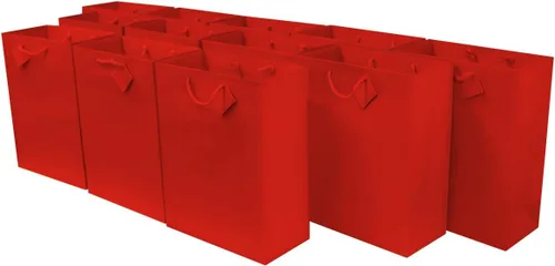 Miniatura 7 de OccasionALL Pequeñas bolsas de regalo rojas con asas, pequeñas bolsas de regalo de papel para recuerdos de fiesta, bodas, cumpleaños y uso
