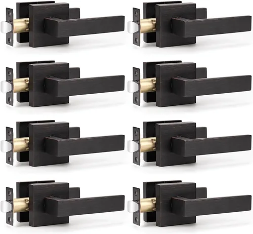 Miniatura 36 de KNOBWELL Paquete de 1 manija de puerta interior negra para uso en interiores, reversible para izquierda y derecha sin llave Negro