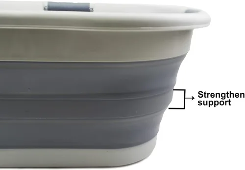 Miniatura 5 de SAMMART Cesta plegable de plástico para la ropa sucia de 40 L (10.5 galones), contenedor de almacenamiento plegable, organizador y tina de lavado