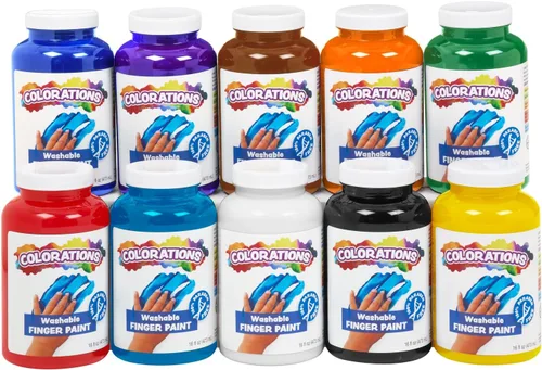 Miniatura 20 de Colorations Pinturas lavables para dedos, 16 fl oz, blancas, no tóxicas, cremosas, vibrantes, pintura para niños, manualidades, pasatiempos, Blanco