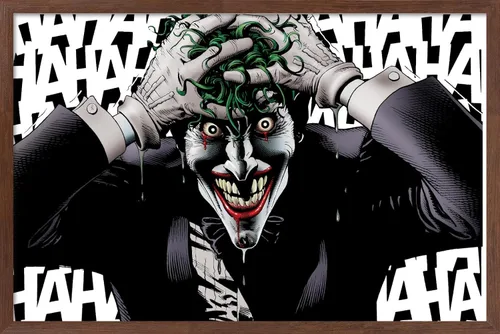 Miniatura 15 de Trends International DC Comics The Joker - Póster de pared loco, 14.725 x 22.375 pulgadas, versión enmarcada de madera de granero
