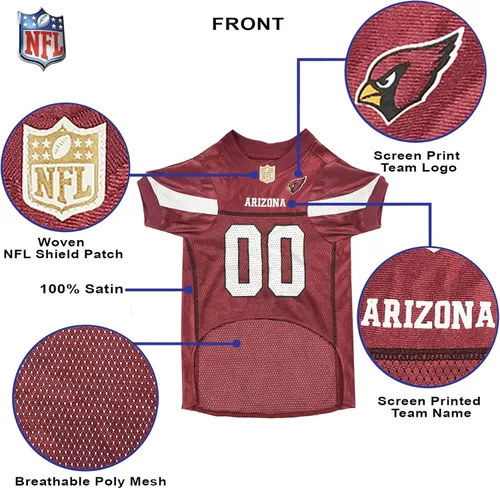 Miniatura 5 de Camiseta de los Arizona Cardinals de la NFL para Perro - Talla X-Small, Disfraz de Jersey de Fútbol para Perros y Gatos