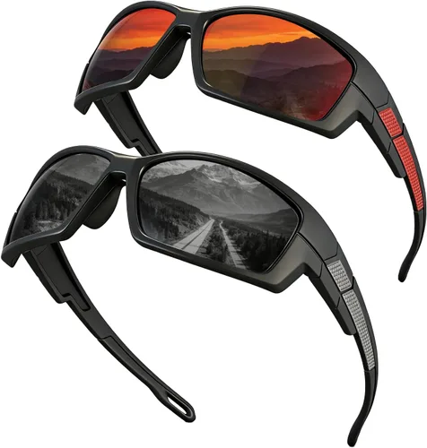 Miniatura 10 de Lentes de sol deportivos polarizados para hombre, envolventes UV400, para correr, pescar, ciclismo y conducir, TR90