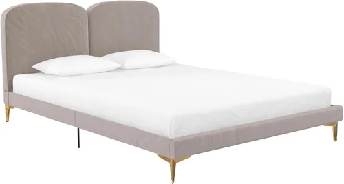 Miniatura 17 de CosmoLiving by Cosmopolitan Cama tapizada Coco, Queen, terciopelo marfil