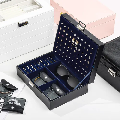 Miniatura 3 de ProCase Joyero organizador para mujeres y niñas, caja de joyería mejorada con 8 bolsas adicionales libres de deslustre, contenedor de almacenamiento