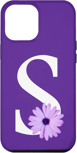 Miniatura 6 de Funda para iPhone 15 Purple Daisy Flower Monogram Letter S para mujer