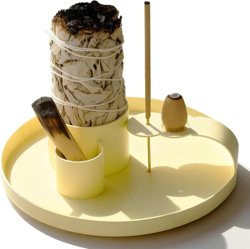 Miniatura 9 de Soporte de incienso 4 en 1, soporte para quemador de salvia, quemador de palo santo, bandeja de captura de cenizas de 5.47 pulgadas, soporte