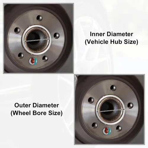Miniatura 4 de X AUTOHAUX 2 piezas de anillos de buje centrados para el centro del orificio de la rueda de aluminio, de 65 mm de diámetro exterior a 57,1 mm
