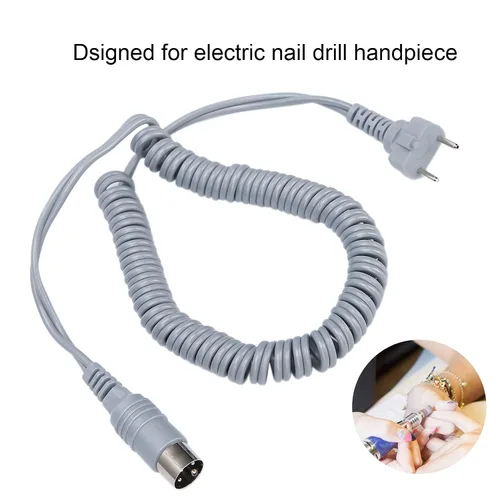 Miniatura 3 de ZJchao Cable de pieza de mano para taladro de uñas, cable de alimentación, máquina de manicura, pieza de mano, accesorios de repuesto de cable (gris)