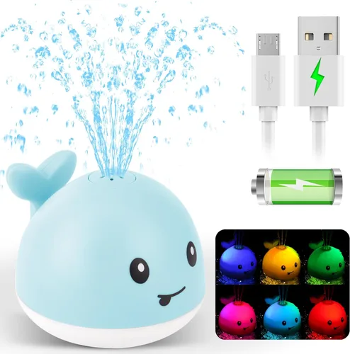 Juguetes de baño para bebés de 1 a 3 años, juguetes de agua de piscina para bebés de 1, 2, 3 años, juguete de baño de ballena, juguete de baño