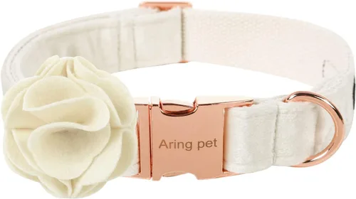 Miniatura 12 de ARING PET Collar de perro con corbatín, collares de terciopelo para perros con corbatín extraíble, collar de lazo ajustable para perros hembras