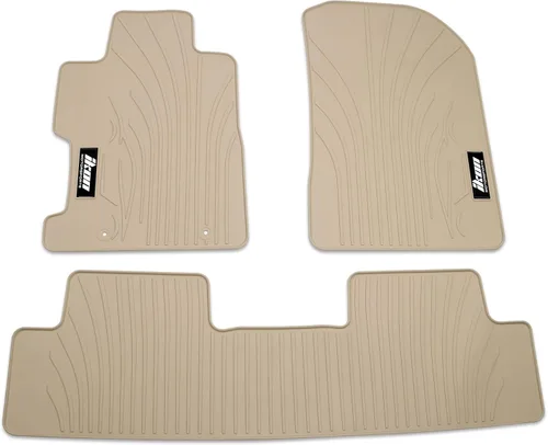 IKON MOTORSPORTS, Alfombrillas compatibles con Honda Civic Coupe & Sedan 2006-2011, Goma de látex beige personalizada para todo clima, alfombras