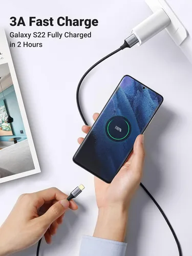 Miniatura 3 de UGREEN Cable USB a USB C 3.0 Cable USB C 3.0 de transferencia de datos de 5 Gbps tipo C, cable trenzado de nailon de carga rápida para Android
