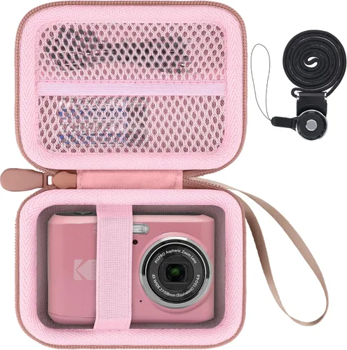 Miniatura 10 de para KODAK PIXPRO Friendly Zoom FZ55/FZ45/FZ43 Funda de almacenamiento rígida para cámara digital de 16MP (Solo funda negra)