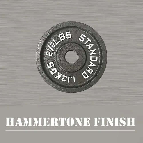 Miniatura 2 de Iron Crush Paquete de 4 discos olímpicos de hierro fundido, pesas libres con agujero de 2 pulgadas, acabado Hammertone, para entrenamiento de fuerza
