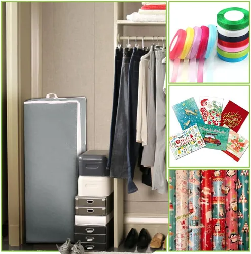 Miniatura 6 de Contenedor de almacenamiento de papel de regalo, organizador de papel de regalo debajo de la cama, 41 x 14 x 6 pulgadas, soporte para caja para Gris