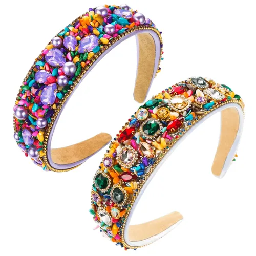 Miniatura 18 de Diadema de moda para mujer, hermosa diadema retro con diamantes de imitación de cristal, accesorios para mujeres y niñas (diadema 3)