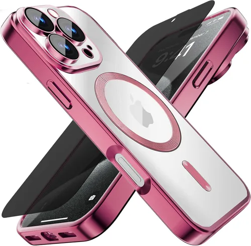 Miniatura 25 de Misscase Funda MagSafe compatible con iPhone 12 Pro Max con protector de lente de cámara, protección completa, funda magnética transparente