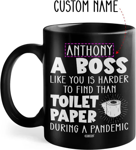 Miniatura 2 de CUBICER Taza de café de cerámica negra personalizada, tazas divertidas con refranes, regalos de Navidad para mujeres, gerentes, hombres y adultos