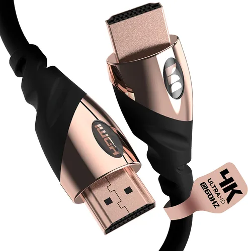 Cable HDMI Monster Rose Gold 4K Ultra HD — Cable HDMI para Xbox Series X, PlayStation 5, Apple TV — Contactos de oro de 24K, alta velocidad 21 Gbps,