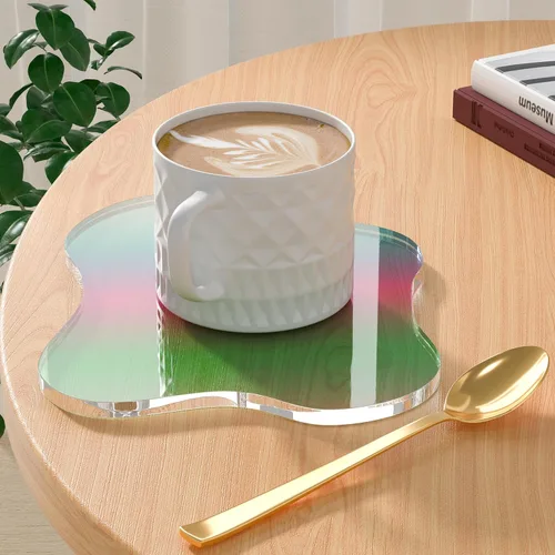 Miniatura 26 de Posavasos Decorativos de Acrílico, Posavasos Irregulares para Bar y Bebidas, Posavasos para Taza de Café con Forma de Nube Transparente, Perfecto
