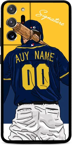Miniatura 22 de Funda de béisbol personalizada con nombre y número para Samsung Galaxy Note 20/20 Ultra 10 Pro Note 9 8, silicona líquida con protección de cámara