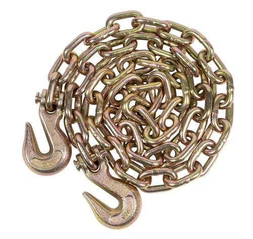 Miniatura 4 de Mytee Products Cadena Aglutinante de 3/8 Pulgadas x 16 Pies Grado 70 con Ganchos de Agarre Clevis – Cadena de Remolque de Transporte G70 – Límite