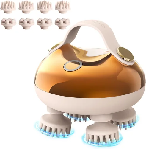 Miniatura 10 de arboleaf Masajeador eléctrico para el cuero cabelludo, masajeador de cabeza portátil para relajar el estrés del cuero cabelludo, impermeable, 6 en 1