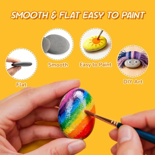 Miniatura 4 de Simetufy 20 rocas para pintar, rocas de pintura planas naturales de 1-2 pulgadas, piedras lisas para manualidades, artes, decoración, rocas