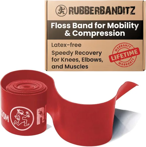 Rubberbanditz Banda de hilo dental para movilidad y compresión Rojo