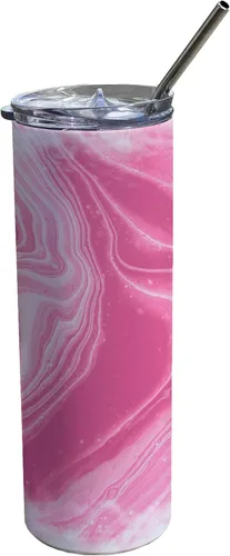 Miniatura 27 de Come On Babe Let's Go Party – Personalizar con nombre – Vaso de viaje de acero inoxidable blanco de 20 onzas con popote – Aislamiento al vacío