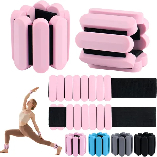 Pesas de muñeca – Pesas ajustables para tobillo y muñeca para mujeres y hombres – Juego de pulseras con peso de 2 libras (1 libra cada una) | Pesas