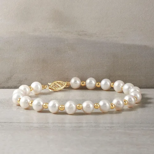 Miniatura 5 de Ross-Simons 6-7mm Cultured Pearl Bracelet With 14kt Yellow Gold