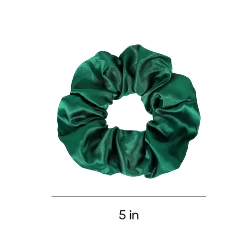 Miniatura 7 de Coleteros de seda de color verde oscuro para dormir, para mujeres y niñas, bandas elásticas de satén sedoso de morera grande, sin daños, accesorios