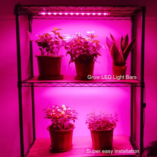 Miniatura 2 de Litever Kit de tira de luz de cultivo de 36 W con temporizador, 4 tiras de luz LED de 16 pulgadas con cables de extensión, accesorios de montaje