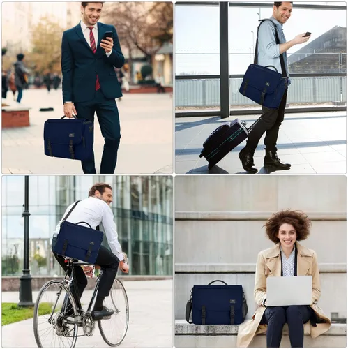 Miniatura 16 de MATEIN Bolsa tipo mensajero para hombres, mochila escolar para adolescentes, ligera de 17.3 pulgadas, maletín para laptop grande, bolsa cruzada