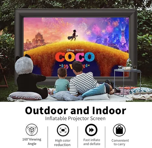 Miniatura 5 de Pantalla inflable para exteriores de 30 pies con soplador de aire, pantalla de proyector inflable extra grande para noches de cine al aire libre