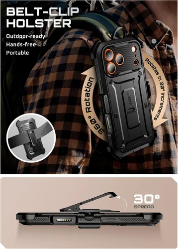 Miniatura 8 de SUPCASE Funda para iPhone 17 Pro Max con botón de control de cámara (Unicorn Beetle Pro), [soporte integrado y protector de pantalla]