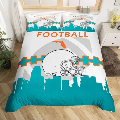 Miniatura 15 de Erosebridal Funda de edredón de fútbol tamaño individual, juego de ropa de cama de fútbol para niños, niños y niñas, funda de edredón con 1 funda