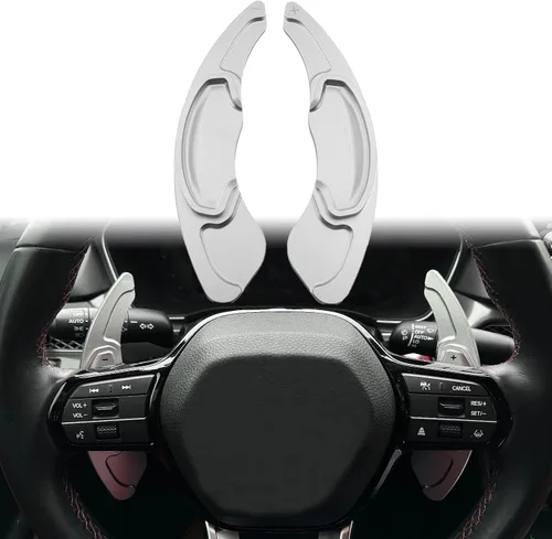 Miniatura 8 de Etiqueta engomada de la cubierta de la extensión de la paleta del cambio del volante de aleación de aluminio Accesorios del coche para Honda Negro