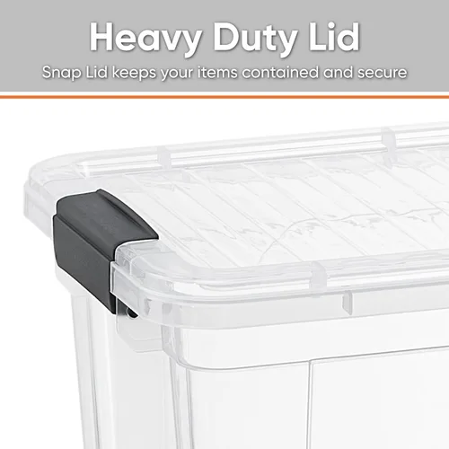 Miniatura 3 de Superio Caja de almacenamiento transparente con tapa, contenedores de plástico de 4.7 cuartos para organizar, cajas apilables, sin BPA, no tóxico