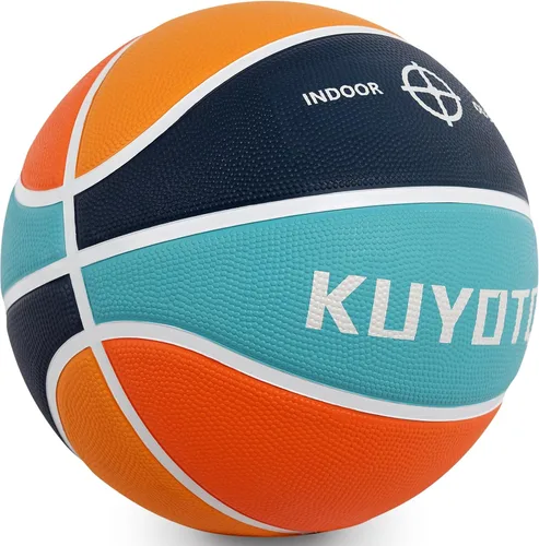 Miniatura 14 de KUYOTQ - Baloncesto para niños, jóvenes y adultos, tamaño 3/4/5/6/7 (22/25.5/27.5/28.5/29.5"), baloncesto premium de goma o cuero sintético