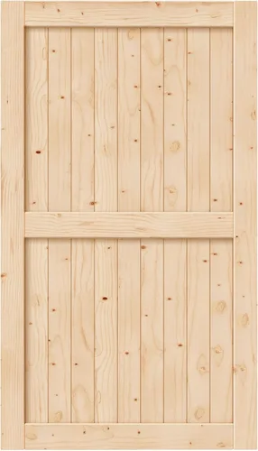 Miniatura 12 de EaseLife - Puerta corrediza de granero de madera de 28 x 84 pulgadas, puertas interiores, montaje DIY, losa de paneles de abeto natural macizo
