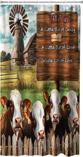 Miniatura 51 de Juego de cortinas de ducha de tela rústica con ojales y ganchos, 36 pulgadas de ancho x 72 pulgadas de alto, color blanco marfil