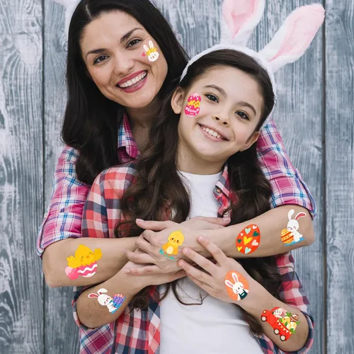 Miniatura 4 de winthrop 240 tatuajes temporales de Pascua a granel para niños, envueltos individualmente, impermeables, tatuajes de seguridad, la mejor opción