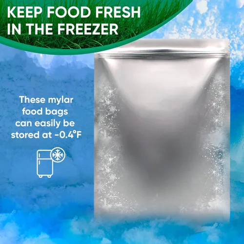 Miniatura 5 de 50 bolsas de Mylar de 10 x 14 pulgadas – Bolsa extra gruesa con cremallera de 1 galón – Bolsas a prueba de olores para almacenamiento de alimentos a